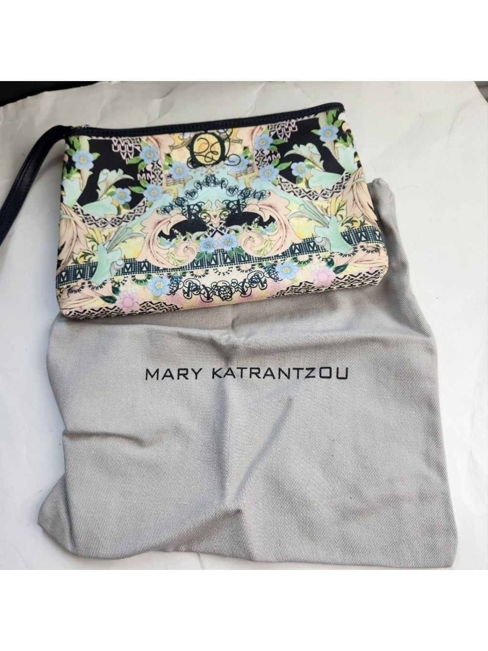 MARY Katrantzou printed clutch in EUC